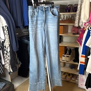 Stylish Blue Flare Wide Leg Jeans